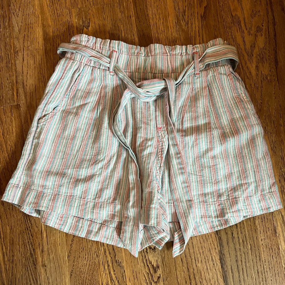 American Eagle Outfitters High Waist Striped Shorts - Multicolor